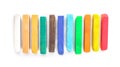 Colorful chalk pastels on white background Royalty Free Stock Photo