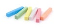 Colorful chalk pieces isolated on white Royalty Free Stock Photo