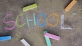 Colorful chalks. Back to school Royalty Free Stock Photo