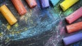 Colorful Chalks on Black Background Royalty Free Stock Photo