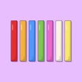 Colorful Chalks Vector Icon Illustration with Outline for Design Element, Clip Art, Web, Landing page, Sticker, Banner. Flat