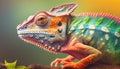 Colorful Chameleon closeup