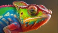Colorful Chameleon closeup