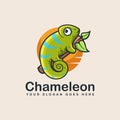 Colorful Chameleon mascot cartoon logo icon vector template Royalty Free Stock Photo