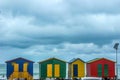 Colorful changing rooms in St James beach Cape Town