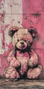 Colorful Chaos: A Graffiti Teddy Bear Wall and the Battle Worn C