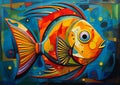 Colorful Chaos: A Whimsical Blend of Fish, Milk, and Graffiti on