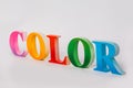 the colorful word color put on screen printing ink glass bottles
