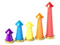 Colorful chart with arrowhead Royalty Free Stock Photo