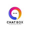 Colorful Chat Box Logo Design. Creative Idea logos designs Vector illustration template Royalty Free Stock Photo