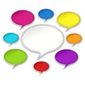 Colorful Chat Bubbles Conversation on White Background