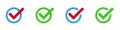 Colorful check marks in circular shapes for task completion
