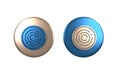 Colorful Checker game chips icon isolated on white background. Circle button. 3D render illustration