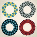 Colorful checkered circle frame background Royalty Free Stock Photo