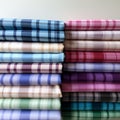 Colorful Checkered Cloths On White Background