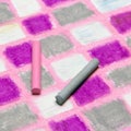 Colorful checkered drawing Royalty Free Stock Photo