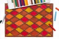 Colorful checkered drawing Royalty Free Stock Photo