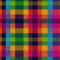 Colorful Checkered Pattern in Bright Vibrant Tones for Textile Designs Royalty Free Stock Photo