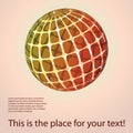 Large Colorful Transparent Empty Checkered Sphere - Globe Design Vector