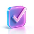 A colorful checkmark icon in a rounded square, symbolizing completion or approval Royalty Free Stock Photo