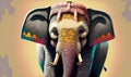 colorful cheerful elephant