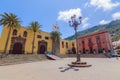 Colorful And Cheerful Traditional Buildings On The Square In Garachico. April 14, 2019. Garachico, Santa Cruz De Tenerife Spain