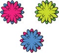 Colorful Cheerleader Poms Color Illustration Royalty Free Stock Photo