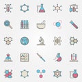 Colorful chemistry icons