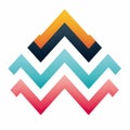 Colorful Chevron Logo Inspired By Maranao Art: Desertwave Geometric Design