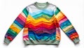 Colorful Chevron Pattern Sweater on White Background Fashion Apparel Royalty Free Stock Photo