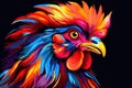 colorful chicken animal portrait AI generated Royalty Free Stock Photo