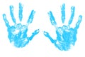 Colorful child hand printed