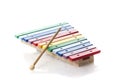 Colorful child wooden xylophone isolated on white background Royalty Free Stock Photo