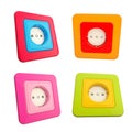 Colorful childish sockets set of four Royalty Free Stock Photo