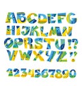 Colorful childish style letter set isolated