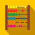 Colorful children abacus flat icon