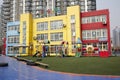 A colorful children nursery school