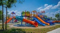 Colorful children play area at a residential society Royalty Free Stock Photo