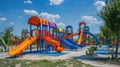 Colorful children play area at a residential society Royalty Free Stock Photo