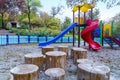 Colorful children playground activities in public park Royalty Free Stock Photo