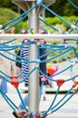 Colorful children playground details on a sunny day