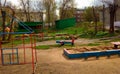 Colorful children Playground in the yard of the kindergarten Royalty Free Stock Photo