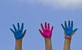 Colorful children's hands Royalty Free Stock Photo