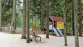 Colorful children\'s playground in the forrest, Kamenica, Zavidovici, Bosnia and Herzegovina