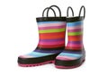 Colorful children`s rubber boots Royalty Free Stock Photo