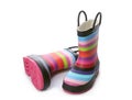 Colorful children`s rubber boots Royalty Free Stock Photo