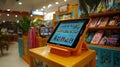 Kids Tablet Display in Bookstore Royalty Free Stock Photo
