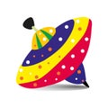 Colorful children`s toy Yula, with a polka dot pattern, on a whi Royalty Free Stock Photo