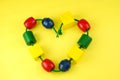 Colorful Childs Wooden Beads Heart Shape Royalty Free Stock Photo