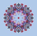 Colorful chinese chopsticks seen through kaleidoscope.